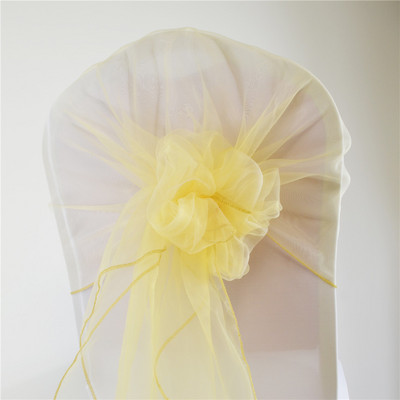 65*275cm Organza Scaune Cercete Scaun de nuntă Bandă Capotă Arc Capă pentru Nunta Chiar și Petrecere Banchet Scaune Acasă Decorare Nod