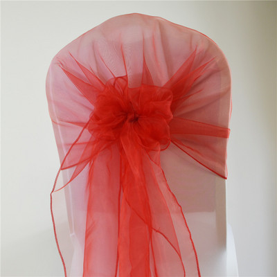 65*275cm Organza Scaune Cercete Scaun de nuntă Bandă Capotă Arc Capă pentru Nunta Chiar și Petrecere Banchet Scaune Acasă Decorare Nod