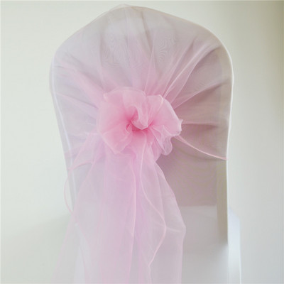 65*275cm Organza Scaune Cercete Scaun de nuntă Bandă Capotă Arc Capă pentru Nunta Chiar și Petrecere Banchet Scaune Acasă Decorare Nod