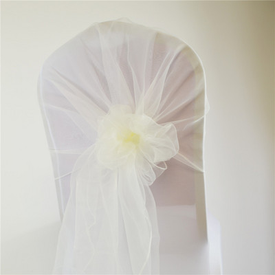 65*275cm Organza Scaune Cercete Scaun de nuntă Bandă Capotă Arc Capă pentru Nunta Chiar și Petrecere Banchet Scaune Acasă Decorare Nod