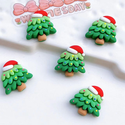 10 gab. Jauns, gudrs, mini Ziemassvētku sērijas plakanu muguru sveķu kabošoni.