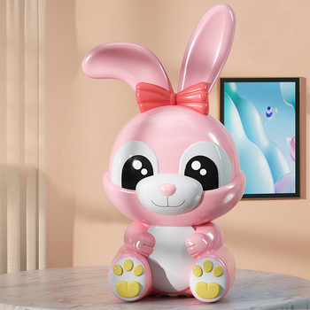 Cute Rabbit Piggy Bank for Kids Cartoon Πλαστικό κουτί εξοικονόμησης χρημάτων Αποθήκευση δώρο γενεθλίων για παιδιά Στολίδι επιφάνειας εργασίας