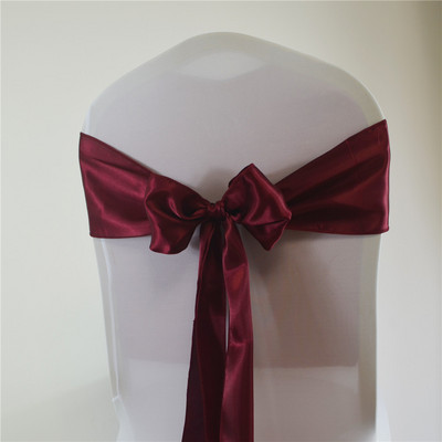 15*275cm Satino varčios peteliškės kėdžių juosta vestuvių vakarėliui Viešbučio namams banketų kėdės dekoravimo reikmenys renginiams Raudona/Karališka mėlyna