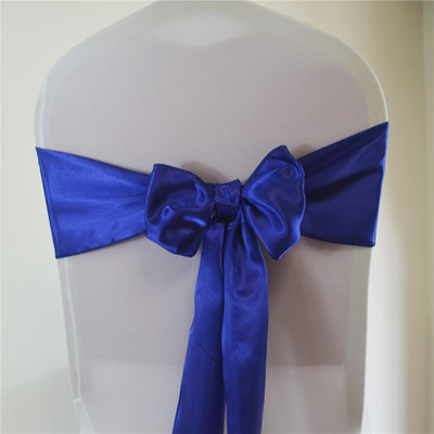 15*275cm Satino varčios peteliškės kėdžių juosta vestuvių vakarėliui Viešbučio namams banketų kėdės dekoravimo reikmenys renginiams Raudona/Karališka mėlyna