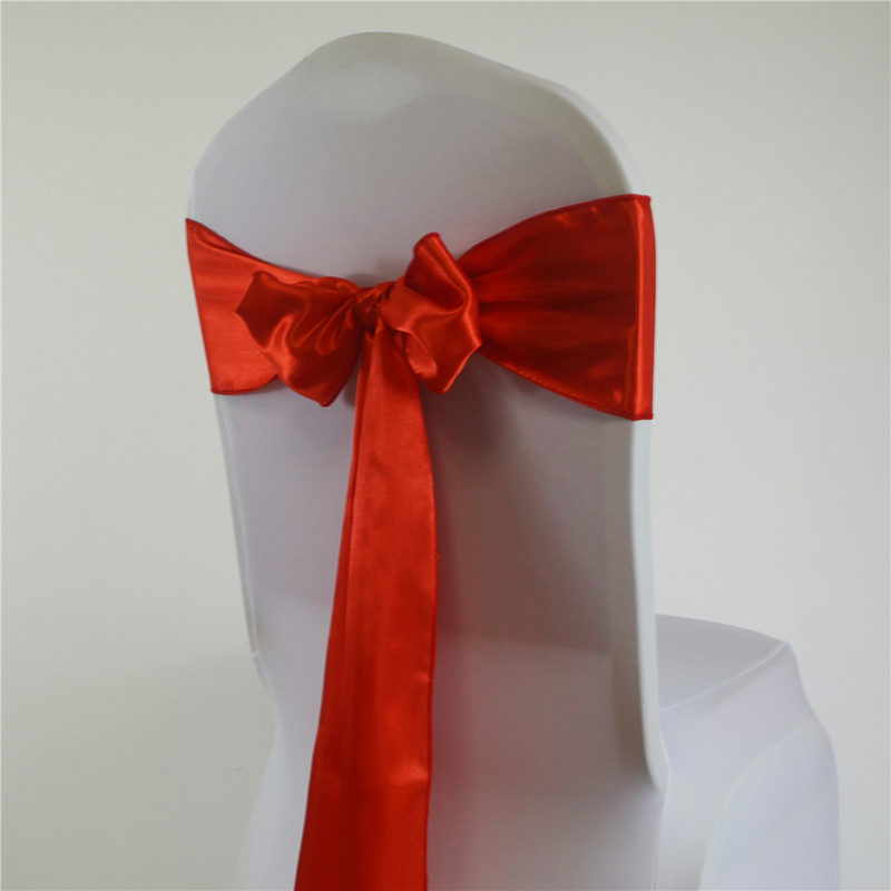 15*275cm Satino varčios peteliškės kėdžių juosta vestuvių vakarėliui Viešbučio namams banketų kėdės dekoravimo reikmenys renginiams Raudona/Karališka mėlyna