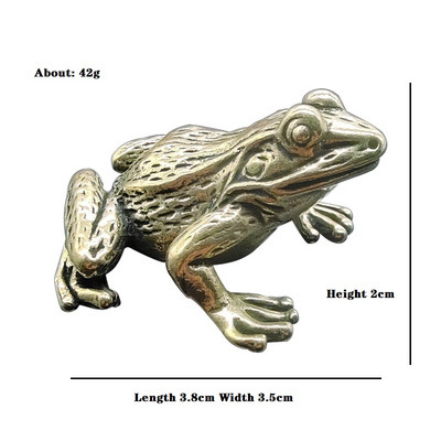 Retro Misiņš Meditēt Zen budisms Vardes statuja Maza ornamenta vara dzīvnieka skulptūra vīraka deglis Mājas rakstāmgalda dekorēšana tēja mājdzīvnieks