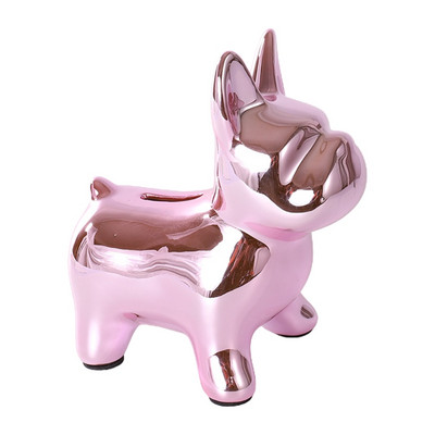 Prancūzų buldogas Piggy Bank paauksuotas amatas statulėlė Pinigų taupymo dėžutė, skirta namų miegamojo svetainei dekoruoti Drop Shipping