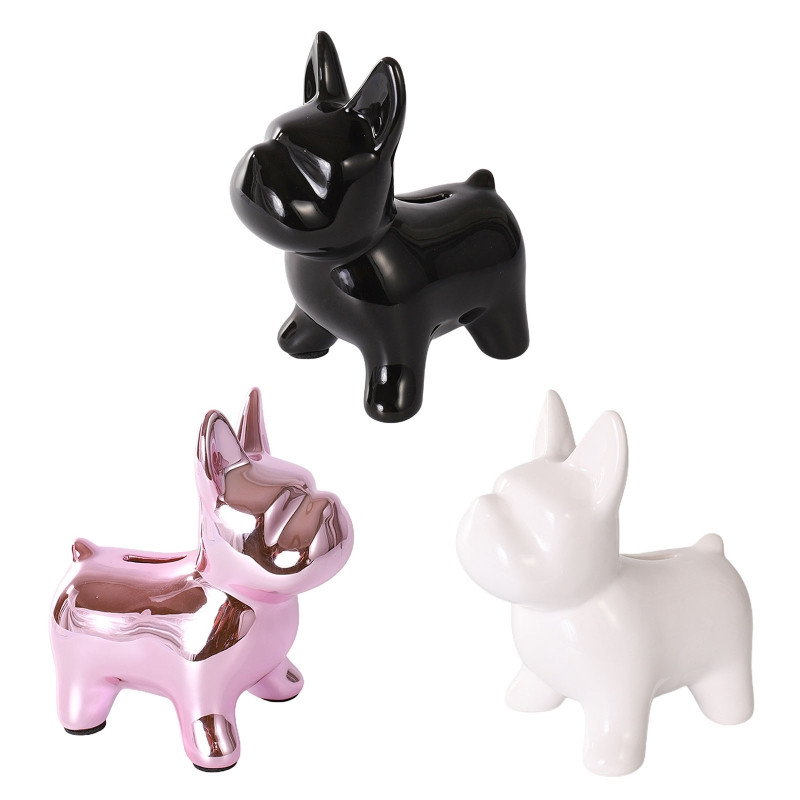 Prancūzų buldogas Piggy Bank paauksuotas amatas statulėlė Pinigų taupymo dėžutė, skirta namų miegamojo svetainei dekoruoti Drop Shipping