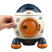 Bērnu krājkasīte multfilma raķešu statuja naudas kaste uz galda virsmas amatniecības glabāšanas kaste Mājas dekors Naudas taupīšanas kaste dāvanas dzimšanas dienā