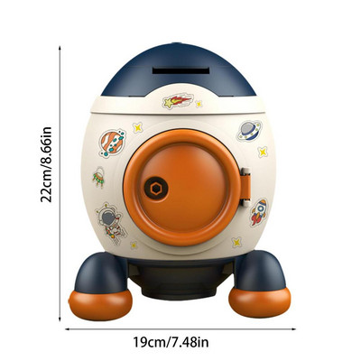 Bērnu krājkasīte multfilma raķešu statuja naudas kaste uz galda virsmas amatniecības glabāšanas kaste Mājas dekors Naudas taupīšanas kaste dāvanas dzimšanas dienā