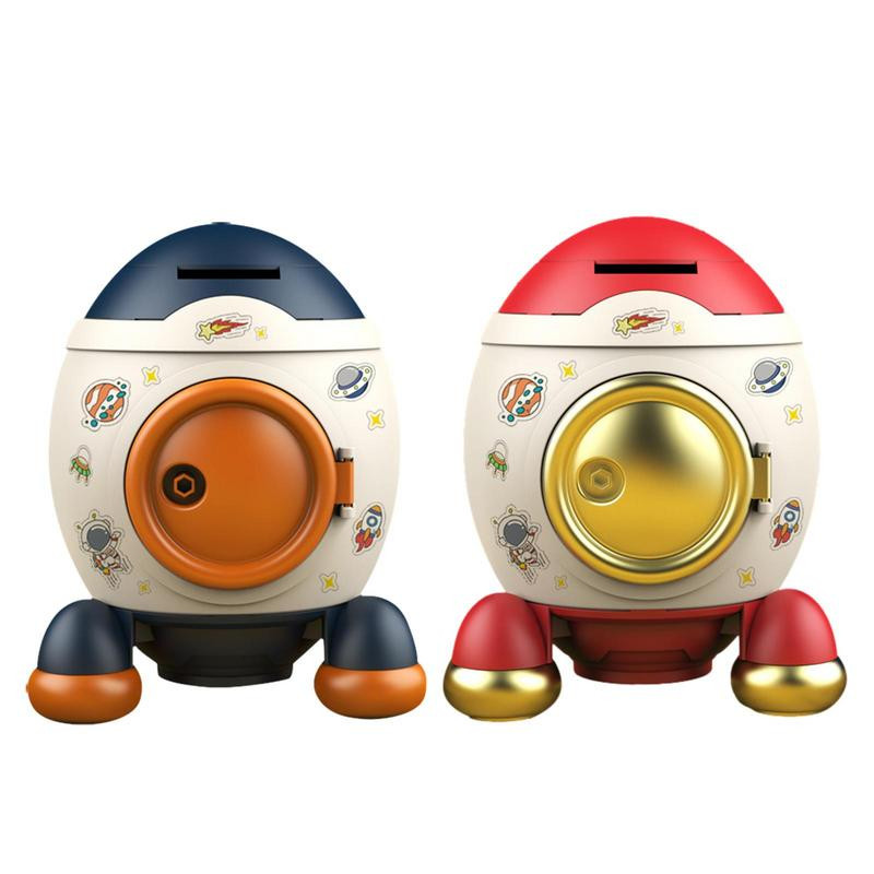 Bērnu krājkasīte multfilma raķešu statuja naudas kaste uz galda virsmas amatniecības glabāšanas kaste Mājas dekors Naudas taupīšanas kaste dāvanas dzimšanas dienā