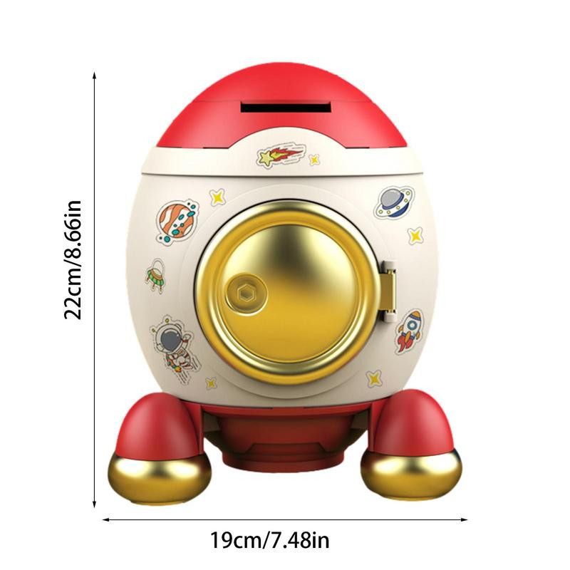 Bērnu krājkasīte multfilma raķešu statuja naudas kaste uz galda virsmas amatniecības glabāšanas kaste Mājas dekors Naudas taupīšanas kaste dāvanas dzimšanas dienā