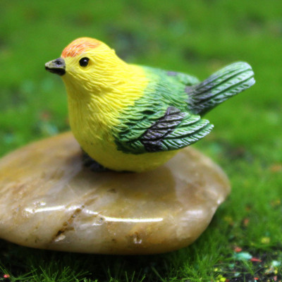 Mala slatka papiga, figurica ptičjeg gnijezda, životinjski model, kućni dekor, minijaturni dodaci za bonsai od smole, vilinski vrt, 1 komad
