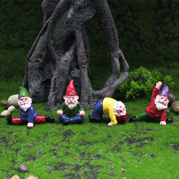 Μίνι Drunk Gnomes Νάνος Νεράιδα Κήπος Άγαλμα Μινιατούρες Αυλή Φιγούρα ξωτικού Ρητίνη Μικρο Τοπίο Εξωτερικό Στολίδι Φιγούρα