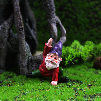 Mini piedzērušies rūķi Rūķu feja Dārza statuja Miniatūras Pagalma Elfa figūra Sveķu mikroainava āra figūriņas ornaments