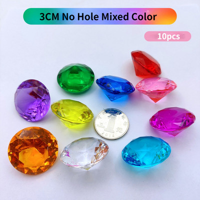 10 db 1-4 cm-es műgyémánt kincsesláda kalóz akril kristály drágakövek papírnehezék fényképezés kellékek játék barkácsolás kézműves dekorációs ajándékok
