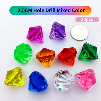 10 db 1-4 cm-es műgyémánt kincsesláda kalóz akril kristály drágakövek papírnehezék fényképezés kellékek játék barkácsolás kézműves dekorációs ajándékok