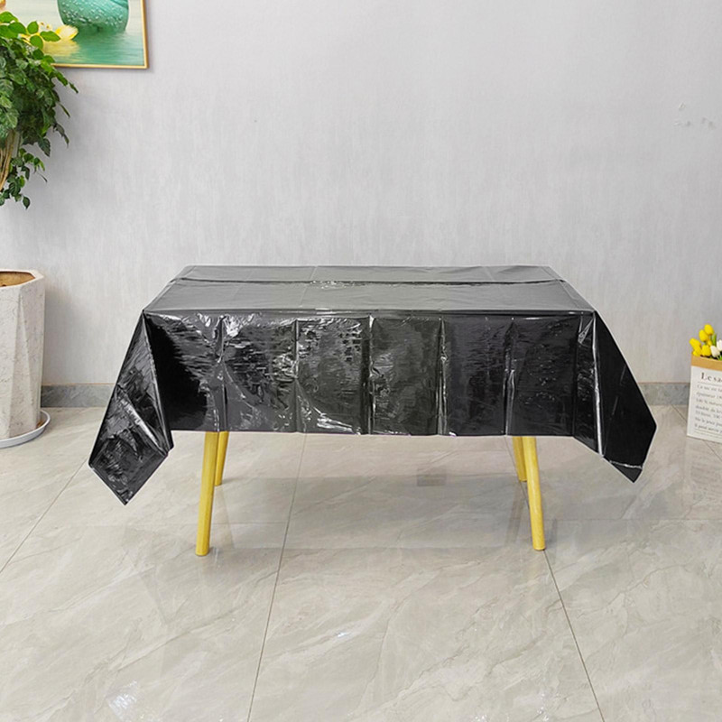 Alumīnija folijas galdauts spīdīgs varavīksnes melns taisnstūra galdauts ēdamgalda pārsegs kāzu svinību banketu dekorēšanai O9K2