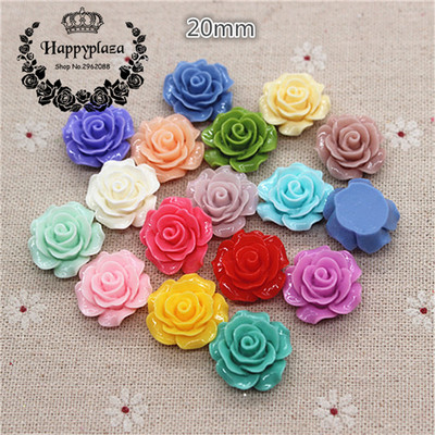 30 gab. 20 mm sveķu kamēlijas ziedi ar plakanu muguru Cabochon rotaslietas / amatniecības rotājumi (bez cauruma)