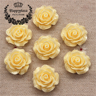 30 gab. 20 mm sveķu kamēlijas ziedi ar plakanu muguru Cabochon rotaslietas / amatniecības rotājumi (bez cauruma)