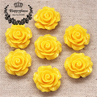 30 gab. 20 mm sveķu kamēlijas ziedi ar plakanu muguru Cabochon rotaslietas / amatniecības rotājumi (bez cauruma)