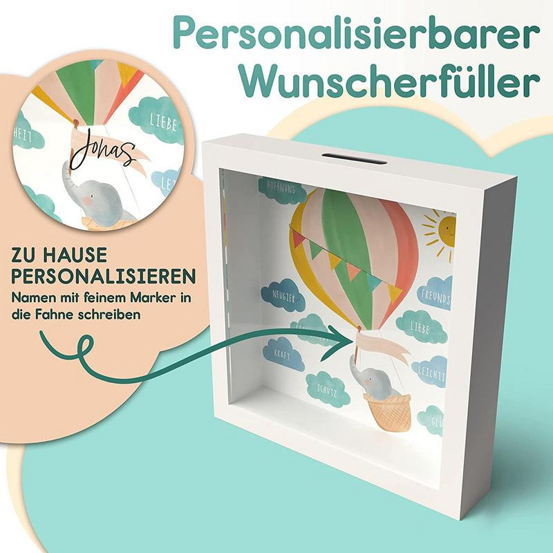 Puidust hoiupõrsad lastele 3D-pildiraam Rahapank Rahakast Loominguline DIY mündipank lastele sünnipäevakingitus Kodukaunistus