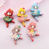 10 vnt dervos mišinio „Dancing Princess“ plokščios nugaros kabošonas, skirtas plaukų lankelio centrui iškarpyti