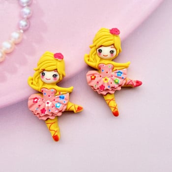 10 τμχ Ρητίνη ανάμεικτη Dancing Princess flat back cabochon για scrapbooking κέντρο φιόγκων μαλλιών