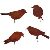 4 Pack Rusty Patina Metāla putnu silueti Dārza žoga dekors Dzenis Lauku pagalms Māksla Dārzkopība Apdares Metāla Putns