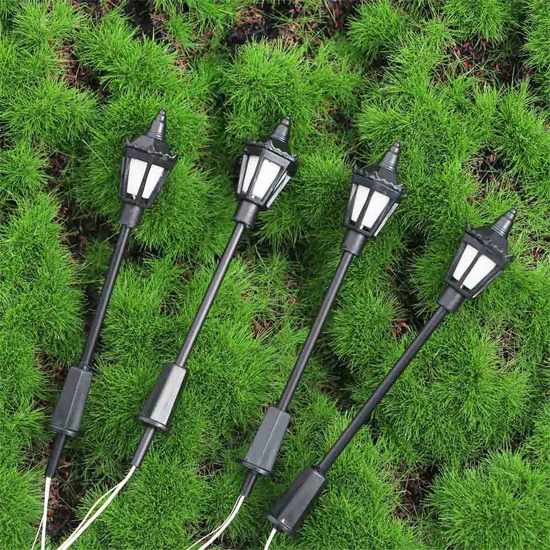 10 komada crnog modela Izgled Jednoglavna svjetla Stub za svjetiljke Pejzažno svjetlo Model Mjerilo 1:100 Mini vrtne svjetiljke Minijaturni ukras