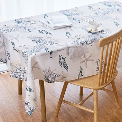 Jūras okeāna tematikas modes ūdensnecaurlaidīgs galdauts kāzu dekors Taisnstūra galda pārklājs svētku ballītes virtuves dekoru aksesuāri