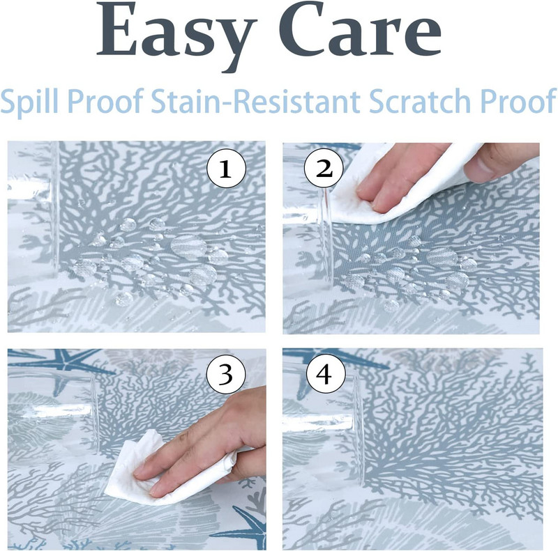 Jūras okeāna tematikas modes ūdensnecaurlaidīgs galdauts kāzu dekors Taisnstūra galda pārklājs svētku ballītes virtuves dekoru aksesuāri