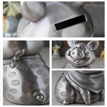 Sliver Pig Bank Χαριτωμένο κέρμα σε σχήμα γουρουνιού Piggy Bank Anti-drop Υλικό Pig Statue Piggy Money Bank Τράπεζα νομισμάτων Διακόσμηση σπιτιού