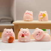 Jauki cūciņa auto salona rotājumi sveķu rozā cūka karikatūra rotaļlietu apdare informācijas panelis biroja dārza kolekcija bērnu dāvanu auto dekors