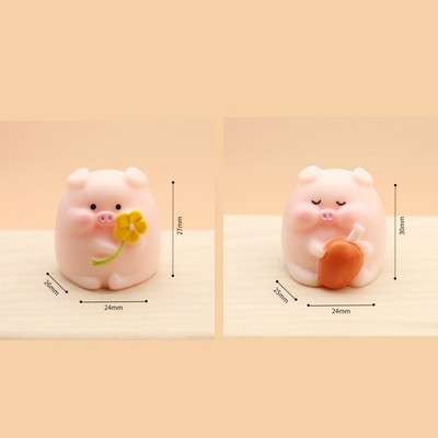 Jauki cūciņa auto salona rotājumi sveķu rozā cūka karikatūra rotaļlietu apdare informācijas panelis biroja dārza kolekcija bērnu dāvanu auto dekors