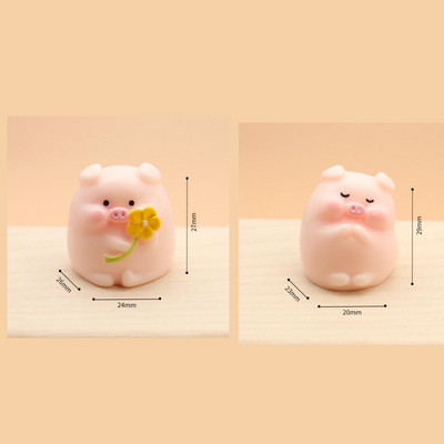 Jauki cūciņa auto salona rotājumi sveķu rozā cūka karikatūra rotaļlietu apdare informācijas panelis biroja dārza kolekcija bērnu dāvanu auto dekors