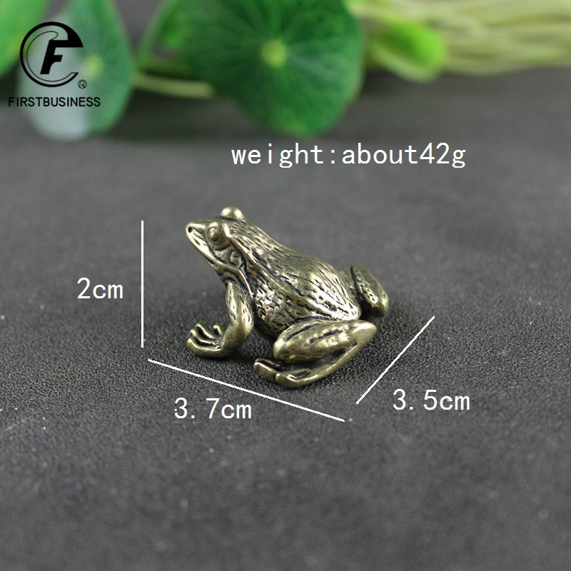 Misiņš Zelta krupis Laimes tēja Pet Vintage Simulācija Dzīvnieku figūriņas Miniatūras Mājas Biroja Galds Ornaments Automašīnu apdare Amatniecība