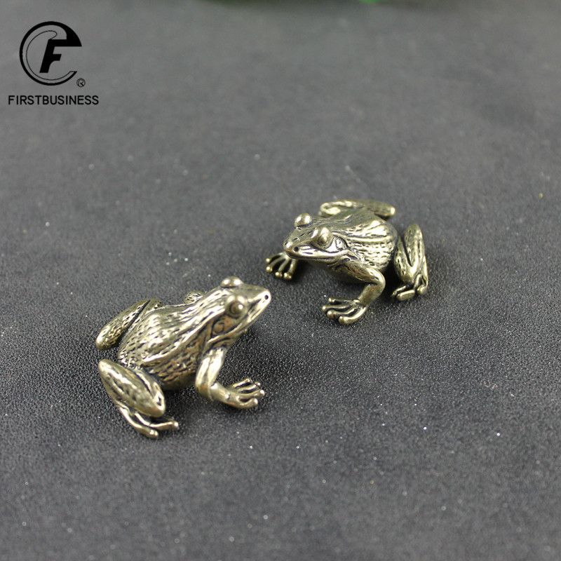 Misiņš Zelta krupis Laimes tēja Pet Vintage Simulācija Dzīvnieku figūriņas Miniatūras Mājas Biroja Galds Ornaments Automašīnu apdare Amatniecība