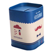 Mielas Piggy Bank Metal Square London Džentelmeno skardinis pinigų taupymo dėklas suaugusiems Vaikams Mergaitėms Berniukams Papuošalų dėžutės saugykla R7UB