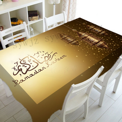 Eid galda noformējums galdauts Ramadāna rotājums islāma musulmaņu taisnstūrveida prettraipu pārģērbšanās galdauts svētku galdauts