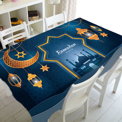 Eid galda noformējums galdauts Ramadāna rotājums islāma musulmaņu taisnstūrveida prettraipu pārģērbšanās galdauts svētku galdauts