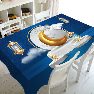 Eid galda noformējums galdauts Ramadāna rotājums islāma musulmaņu taisnstūrveida prettraipu pārģērbšanās galdauts svētku galdauts