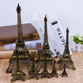 8-32 см Париж Айфеловата кула Занаяти Обзавеждане на дома Метален модел Декорация Мемориал за пътуване Подарък Бронз