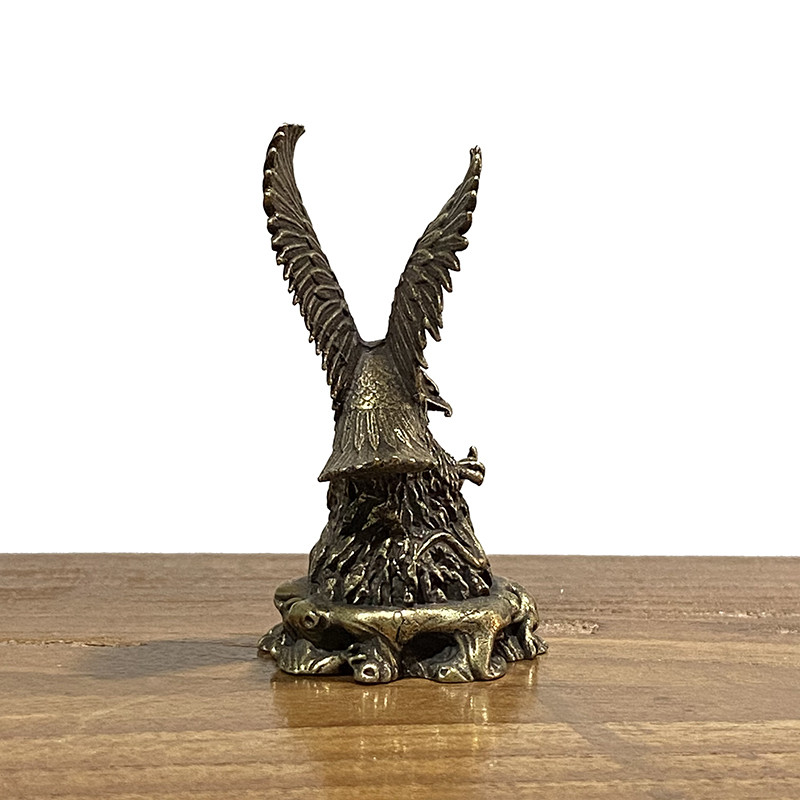 Antikvāri cieta vara rotājumi Bronzas lidojošais ērglis statuja Misiņa miniatūras figūriņas Mājas dekori Biroja galda dekori Tēja Mājdzīvnieki