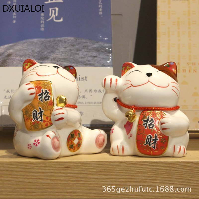 DXUIALOI Creative Lucky Cat keraamiline hoiupõrsas kaunistus avamiskingitus hoiupõrsas lastele kingitused kodukaunistus armas hoiupõrsas