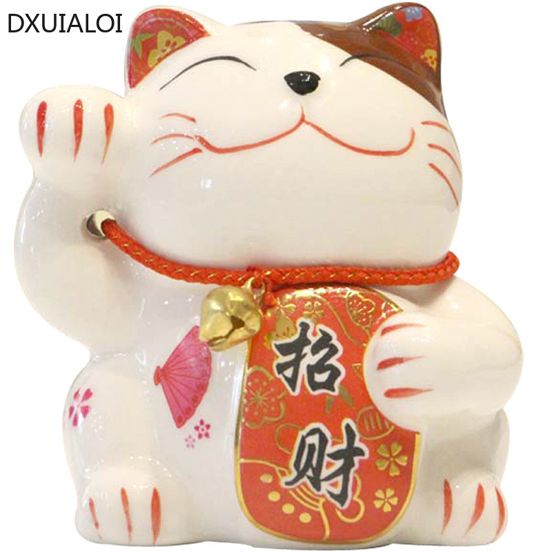 DXUIALOI Creative Lucky Cat keraamiline hoiupõrsas kaunistus avamiskingitus hoiupõrsas lastele kingitused kodukaunistus armas hoiupõrsas