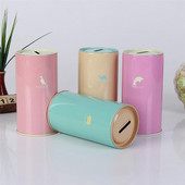 Jauna krājbanka radoša dāvana cūciņa bankiņas multfilmu zoodārza naudas kaste jauka dzīvnieku apdruka skārda monēta radoša dāvana