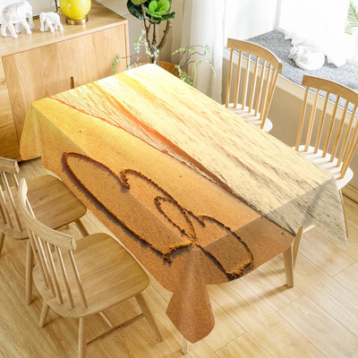 Sea Shells Beach ūdensnecaurlaidīgs galdauts svētku ballīšu rotājumi Taisnstūra galda pārklājs virtuves ēdamistabas galda dekorēšanai