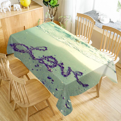 Sea Shells Beach ūdensnecaurlaidīgs galdauts svētku ballīšu rotājumi Taisnstūra galda pārklājs virtuves ēdamistabas galda dekorēšanai