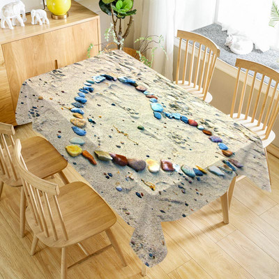 Sea Shells Beach ūdensnecaurlaidīgs galdauts svētku ballīšu rotājumi Taisnstūra galda pārklājs virtuves ēdamistabas galda dekorēšanai
